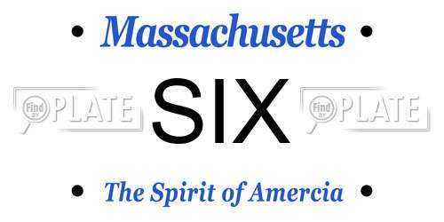 SIX Massachusetts License Plate
