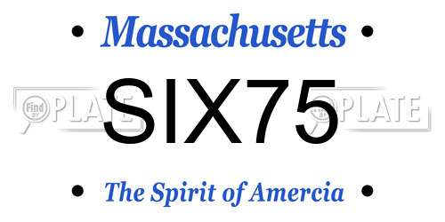 SIX75 Massachusetts License Plate
