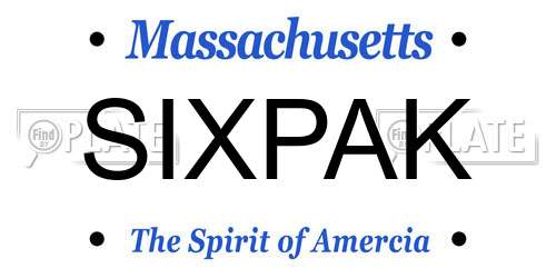 SIXPAK Massachusetts License Plate