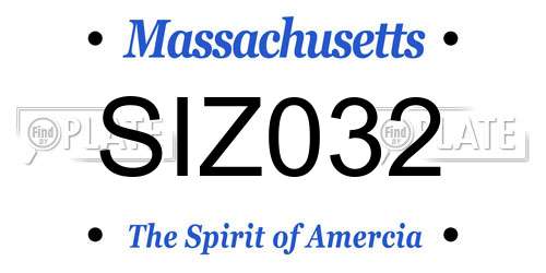 SIZ032 Massachusetts License Plate