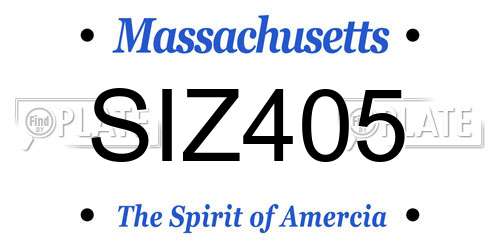 SIZ405 Massachusetts License Plate