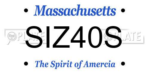 SIZ40S Massachusetts License Plate