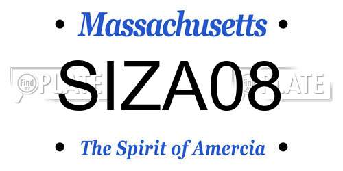 SIZA08 Massachusetts License Plate
