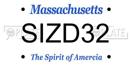 SIZD32 Massachusetts License Plate