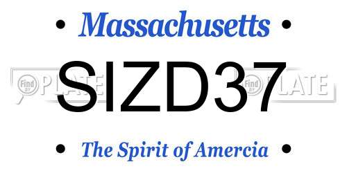SIZD37 Massachusetts License Plate