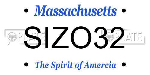 SIZO32 Massachusetts License Plate