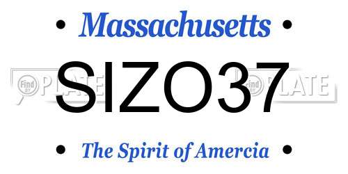 SIZO37 Massachusetts License Plate