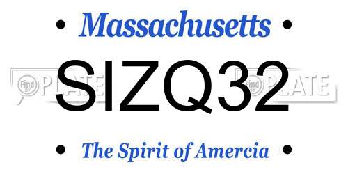 SIZQ32 Massachusetts License Plate