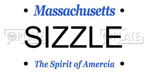 SIZZLE Massachusetts License Plate