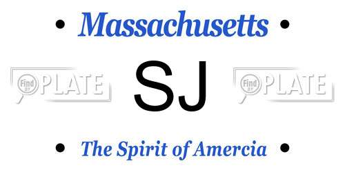 SJ Massachusetts License Plate