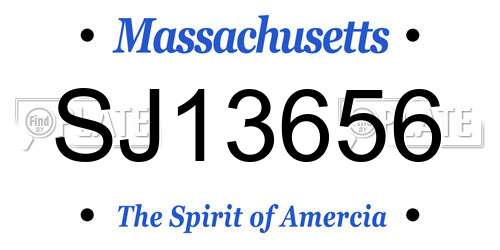 SJ13656 Massachusetts License Plate