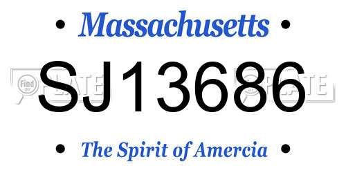 SJ13686 Massachusetts License Plate