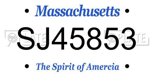 SJ45853 Massachusetts License Plate