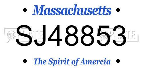 SJ48853 Massachusetts License Plate