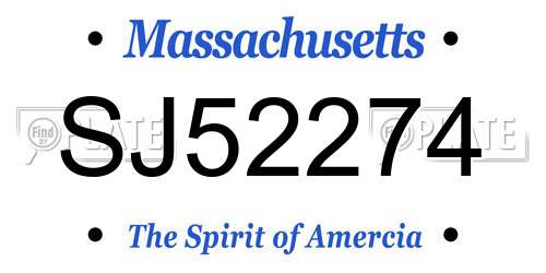 SJ52274 Massachusetts License Plate