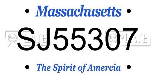 SJ55307 Massachusetts License Plate