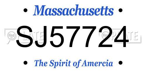 SJ57724 Massachusetts License Plate