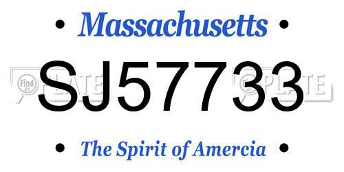 SJ57733 Massachusetts License Plate