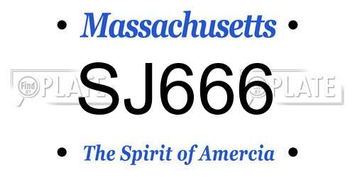 SJ666 Massachusetts License Plate