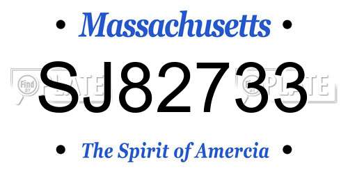 SJ82733 Massachusetts License Plate