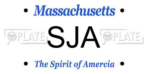 SJA Massachusetts License Plate