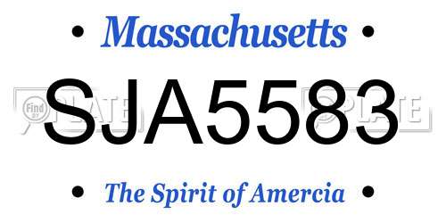 SJA5583 Massachusetts License Plate