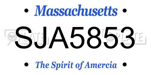 SJA5853 Massachusetts License Plate