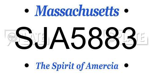 SJA5883 Massachusetts License Plate