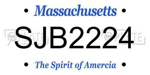 SJB2224 Massachusetts License Plate