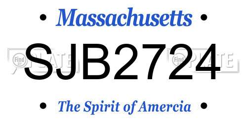 SJB2724 Massachusetts License Plate