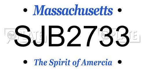 SJB2733 Massachusetts License Plate