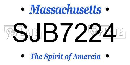 SJB7224 Massachusetts License Plate
