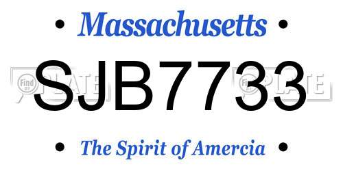 SJB7733 Massachusetts License Plate