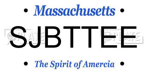 SJBTTEE Massachusetts License Plate