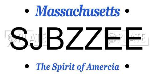 SJBZZEE Massachusetts License Plate