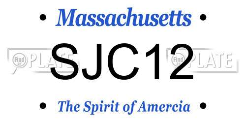SJC12 Massachusetts License Plate