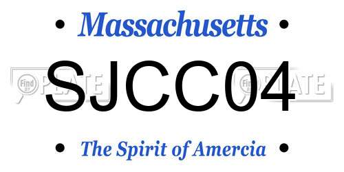 SJCC04 Massachusetts License Plate