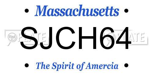 SJCH64 Massachusetts License Plate