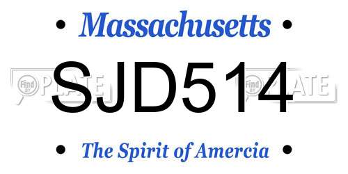 SJD514 Massachusetts License Plate