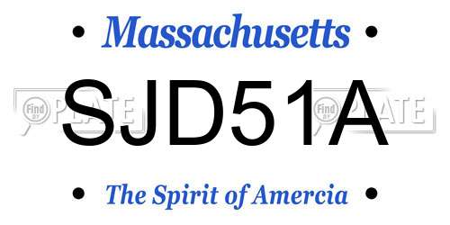 SJD51A Massachusetts License Plate