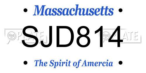 SJD814 Massachusetts License Plate