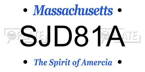 SJD81A Massachusetts License Plate
