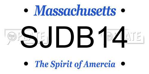 SJDB14 Massachusetts License Plate