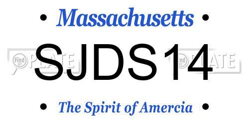 SJDS14 Massachusetts License Plate