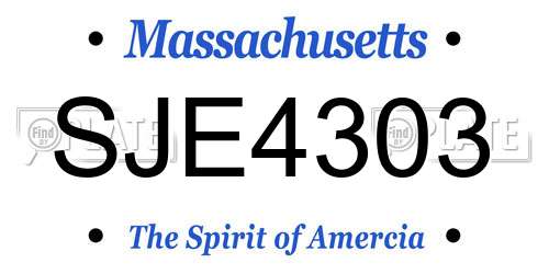SJE4303 Massachusetts License Plate