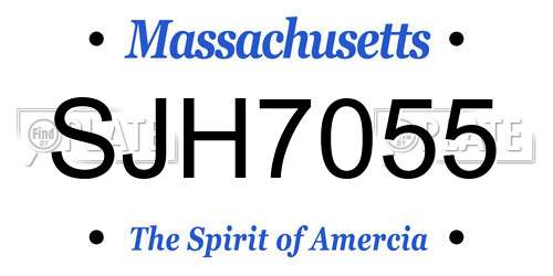 SJH7055 Massachusetts License Plate