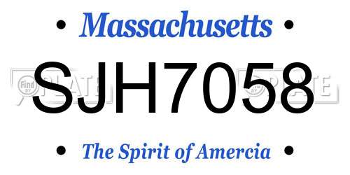 SJH7058 Massachusetts License Plate