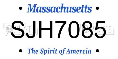 SJH7085 Massachusetts License Plate