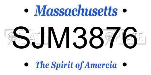 SJM3876 Massachusetts License Plate