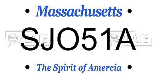 SJO51A Massachusetts License Plate